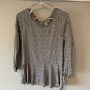 Grey long sleeve blouse with cute buttons on back